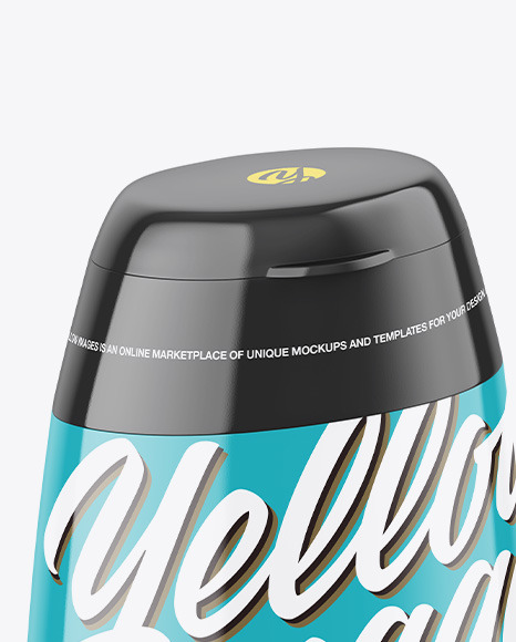 Sweetener Bottle In Glossy Shrink Sleeve Mockup