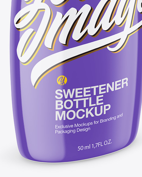 Sweetener Bottle In Glossy Shrink Sleeve Mockup