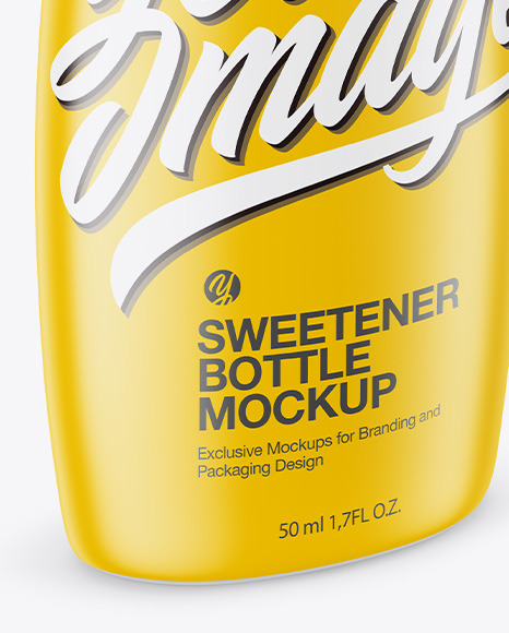 Sweetener Bottle In Matte Shrink Sleeve Mockup