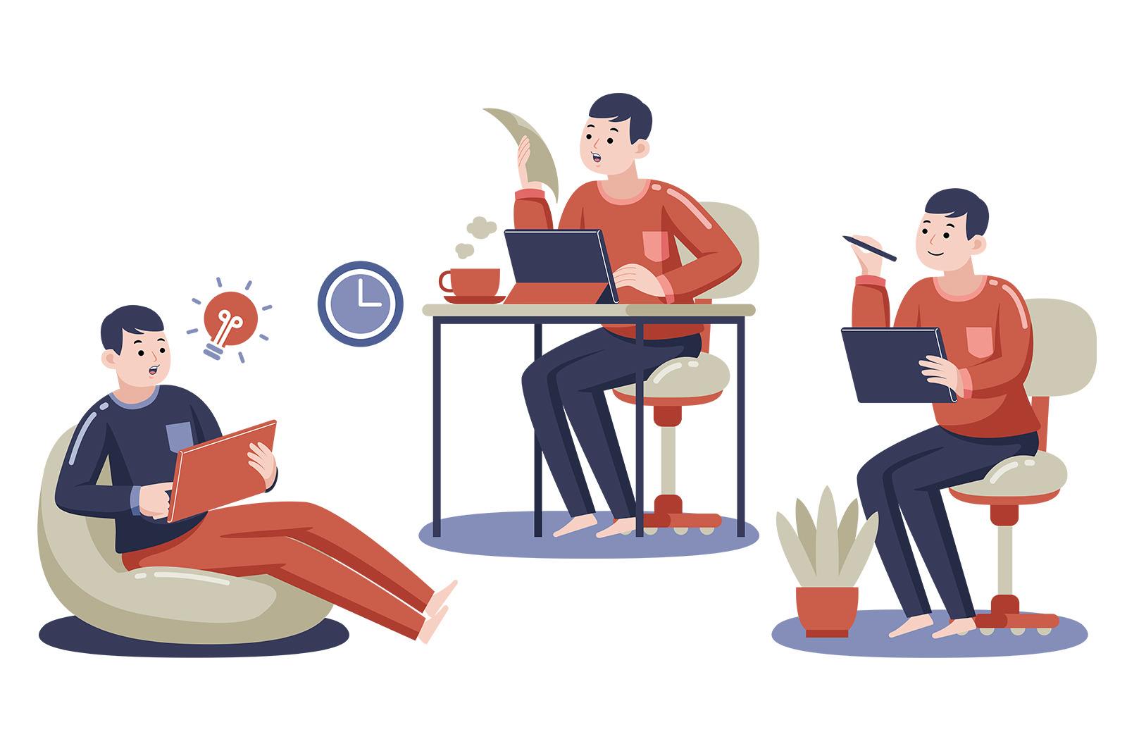 Work From Home Vector Set 01 Work From Home Vector Set 01