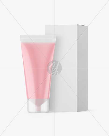 Cosmetic Tube with Box Mockup