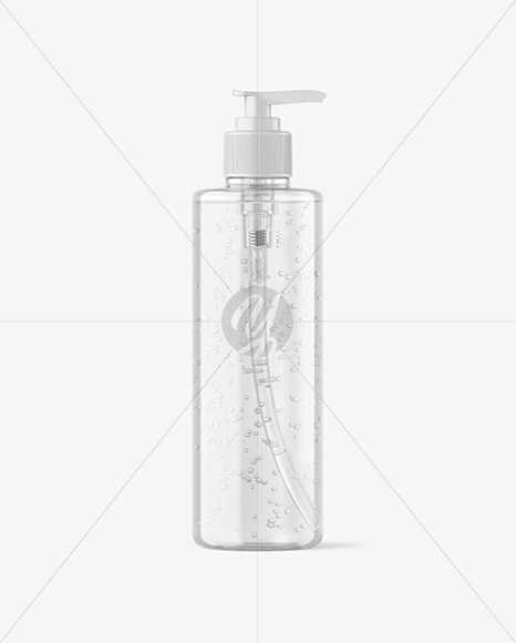 500ml Clear Cosmetic Bottle with Pump Mockup