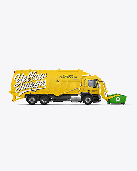 Garbage Truck Mockup - Side View