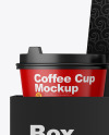 Matte Coffee Cups in Paper Holder Mockup