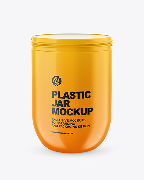 Glossy Plastic Jar Mockup