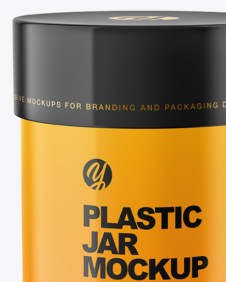 Glossy Plastic Jar Mockup