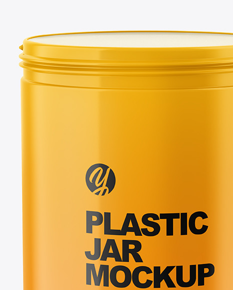 Glossy Plastic Jar Mockup