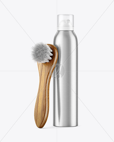 Spray Bottle with Shoe Brush Mockup