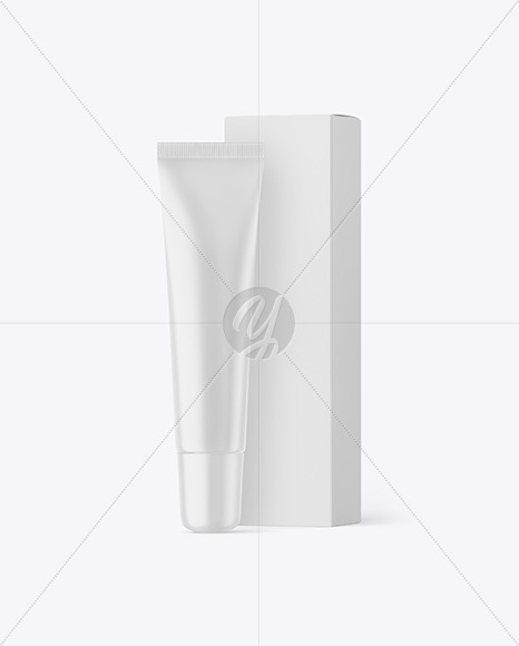 Matte Cosmetic Tube with Box Mockup