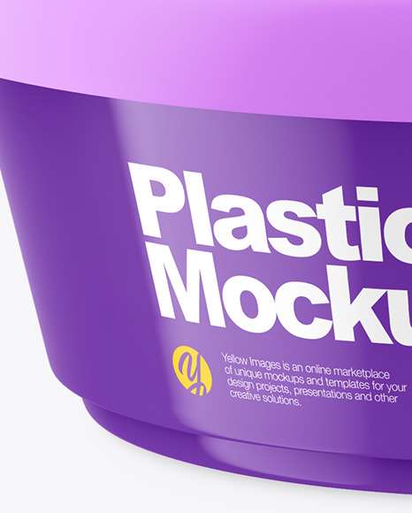 Glossy Plastic Food Cup Mockup