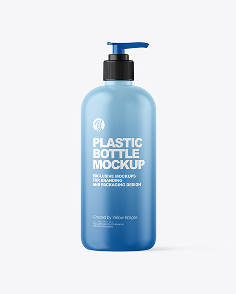 Matte Cosmetic Bottle with Pump Mockup