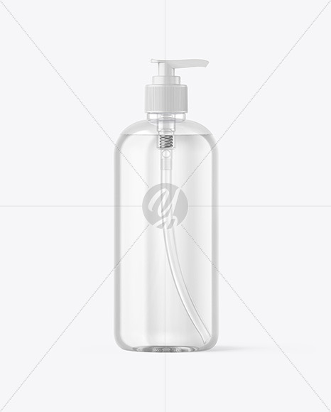 Clear Cosmetic Bottle with Pump Mockup