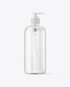 Clear Cosmetic Bottle with Pump Mockup