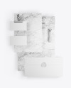 Two Business Cards & Envelope with Marble Mockup