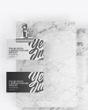 Two Business Cards & Envelope with Marble Mockup