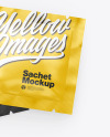 Two Glossy Square Sachets Mockup