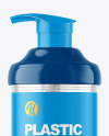 Clear Cosmetic Bottle with Pump Mockup