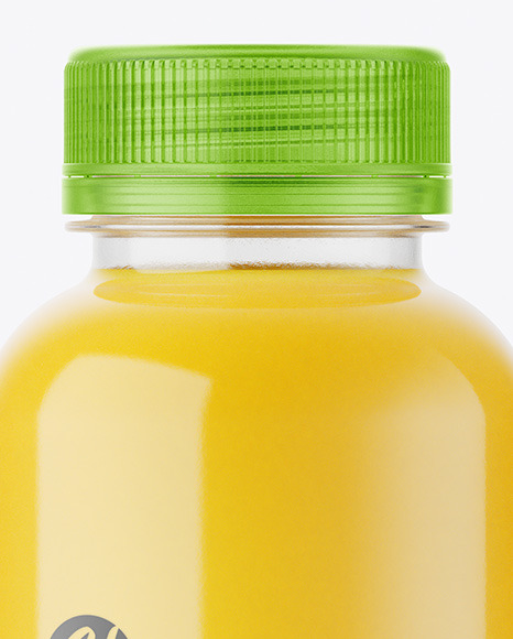 Clear Bottle with Orange Juice Mockup