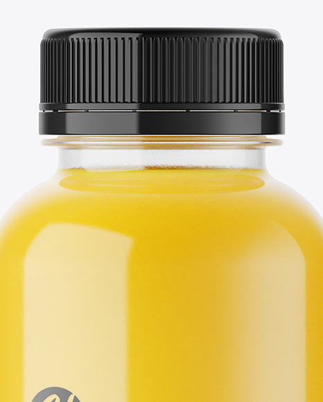 Clear Bottle with Orange Juice Mockup