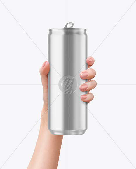 Aluminium Drink Can in a Hand Mockup