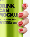 Aluminium Drink Can in a Hand Mockup