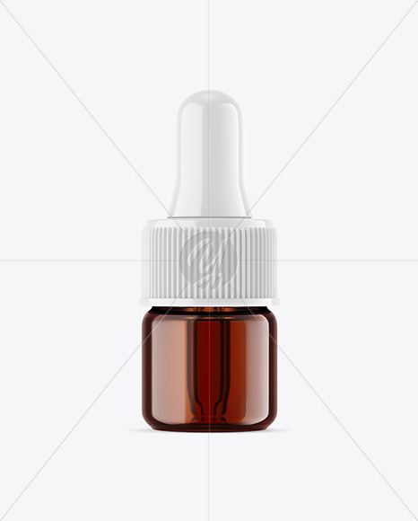 Dark Amber Glass Dropper Bottle Mockup