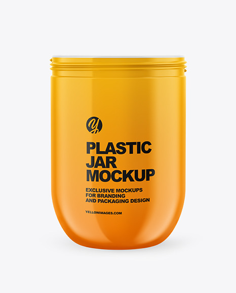 Glossy Plastic Jar Mockup