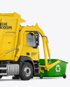 Garbage Truck Mockup - Back Half Side View