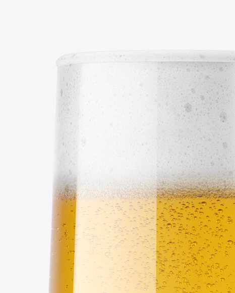 Stemless Flute Glass w/ Pilsner Beer Mockup