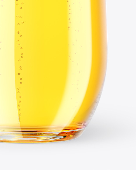 Stemless Flute Glass w/ Pilsner Beer Mockup