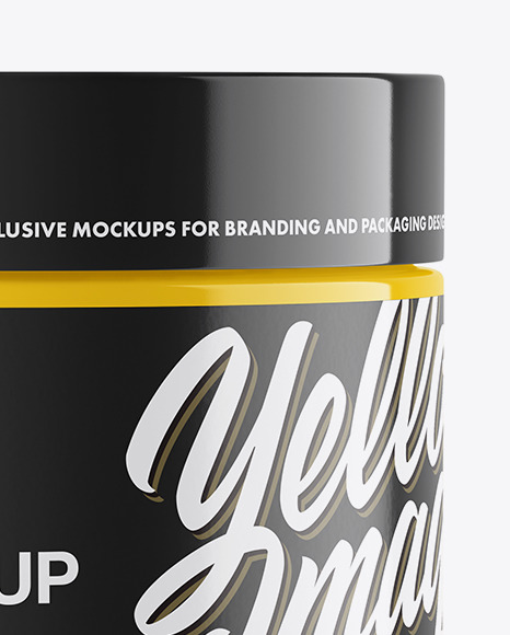 Glossy Plastic Cosmetic Jar Mockup