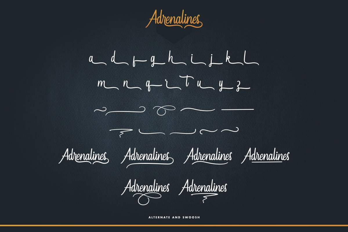 Adrenalines Handwriting Font