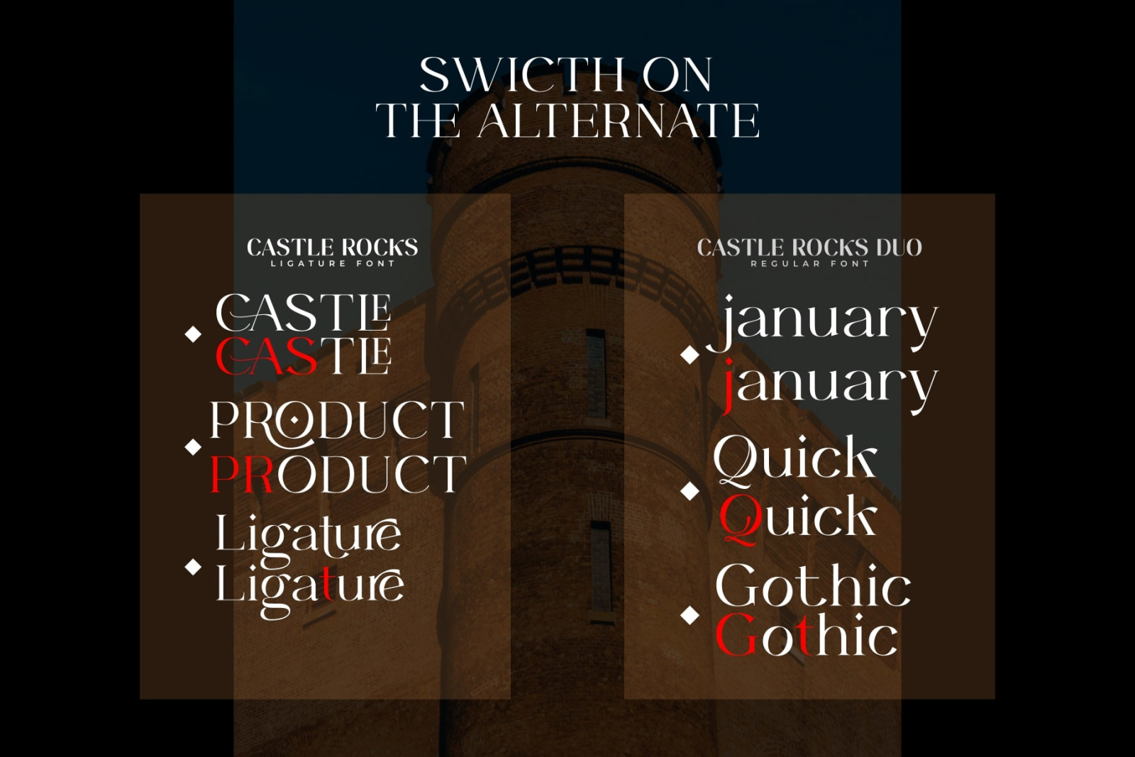 CASTLE ROCKS DUO - Ligature Font CASTLE ROCKS DUO - Ligature Font