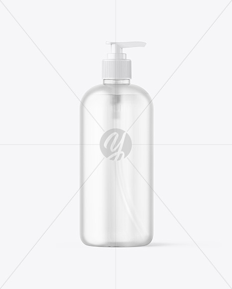 Frosted Cosmetic Bottle with Pump Mockup