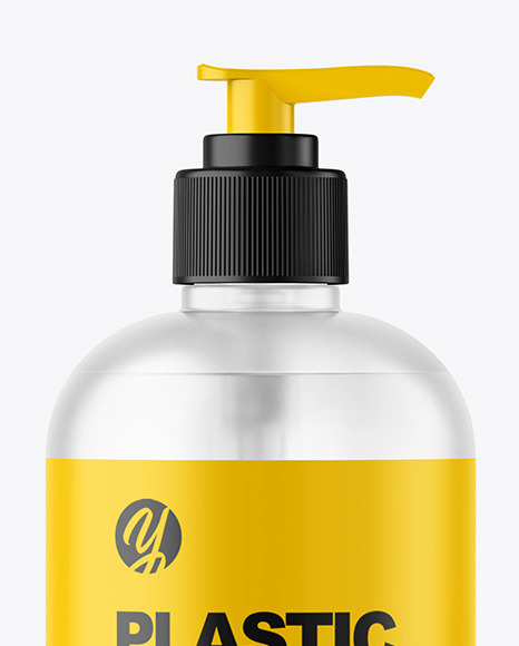 Frosted Cosmetic Bottle with Pump Mockup