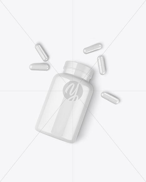 Glossy Pills Bottle Mockup