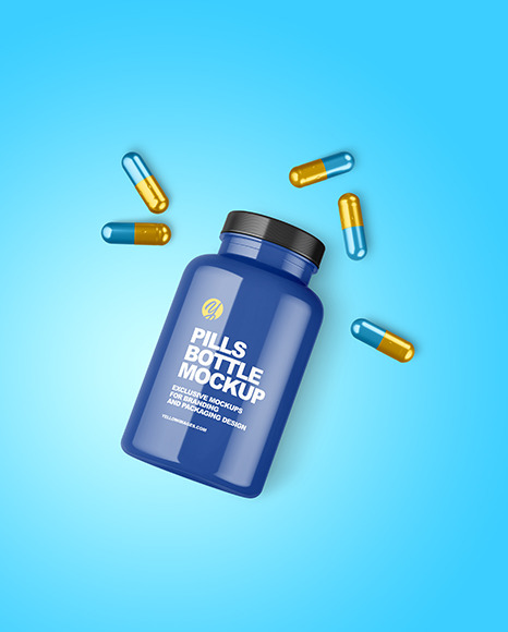 Glossy Pills Bottle Mockup