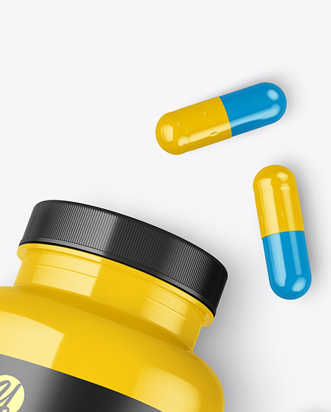 Glossy Pills Bottle Mockup