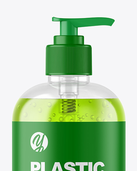 Color Liquid Cosmetic Bottle with Pump Mockup