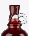 Red Wine Glass Bottle With Handle & Wax Top Mockup