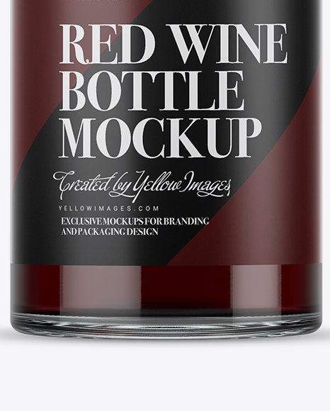 Red Wine Glass Bottle With Handle & Wax Top Mockup