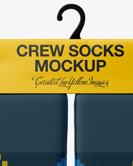 Pair Crew Socks Mockup - Front View