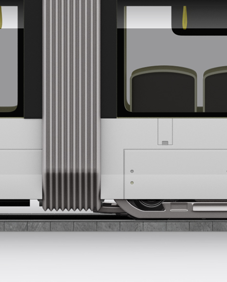 Light Rail Train Bybanen Mockup - Side View