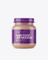 Baby Food Vegetable Puree Small Jar Mockup - Front View