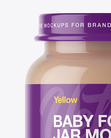 Baby Food Vegetable Puree Small Jar Mockup - Front View