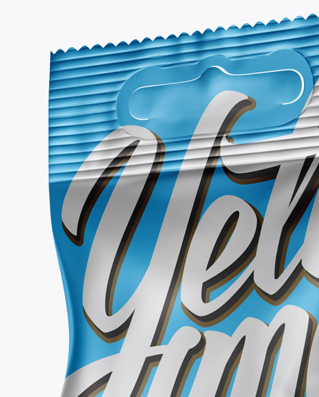 Matte Metallic Snack Package Mockup - Half Side View