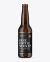 Amber Glass Beer Bottle Mockup