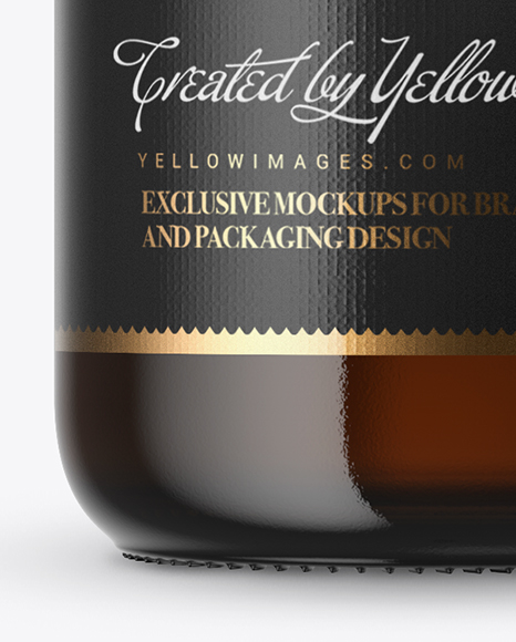 Amber Glass Beer Bottle Mockup