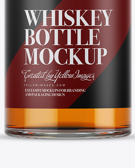 Clear Glass Whiskey Bottle With Handle & Wax Top Mockup