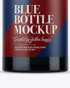 Blue Glass Bottle With Handle & Wax Top Mockup